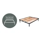 Double Bed Tubular Iron Headboard Antique Brown Gold - Size Viadurini