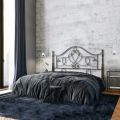 Double Bed Tubular Iron Headboard Antique Brown Gold - Size