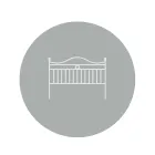 Double Bed Tubular Iron Headboard Antique Brown Gold - Size Viadurini