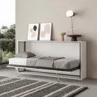 Horizontal Foldaway Single Bed Made in Italy - Collaborative Viadurini