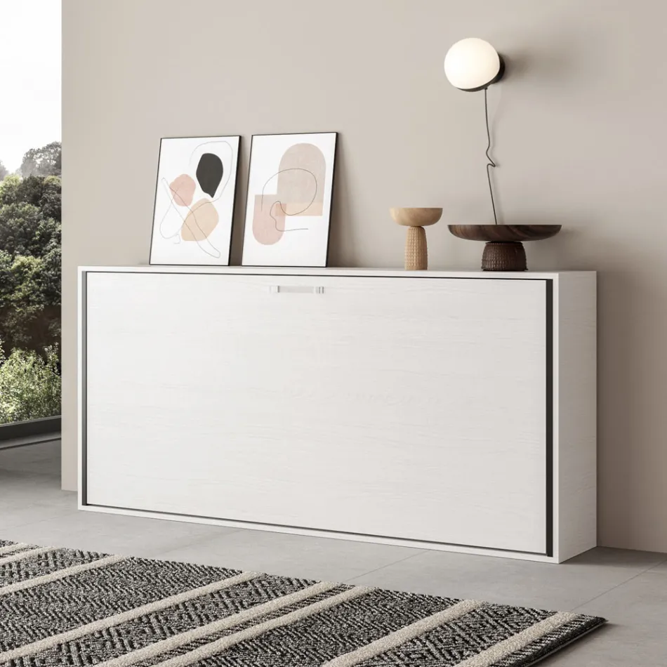 Horizontal Foldaway Single Bed Made in Italy - Collaborative Viadurini