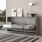 Horizontal Foldaway Single Bed Made in Italy - Collaborative Viadurini