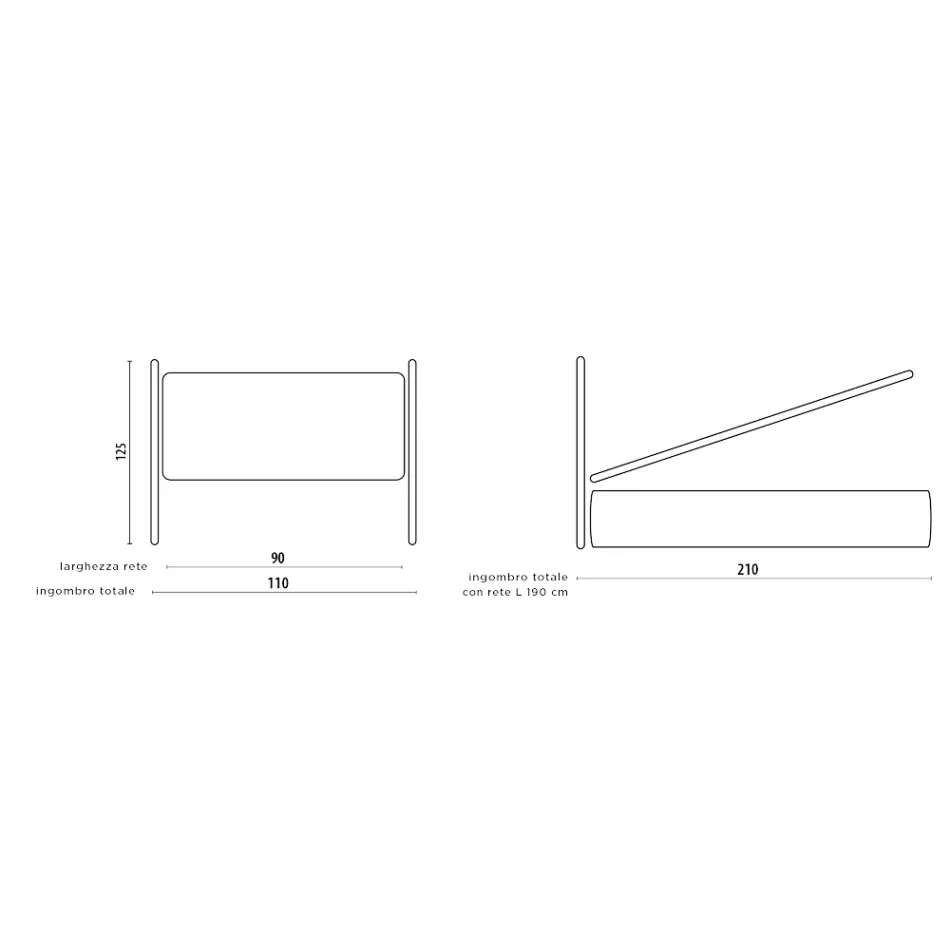 Single Bed with Optional Storage Made in Italy - Ciccio Viadurini