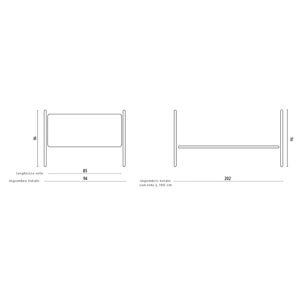 Single Bed with Coordinated Iron Structure Made in Italy - Lillo Viadurini