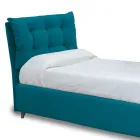 Single Bed with Padded Headboard and Feet Made in Italy - Aaron Viadurini
