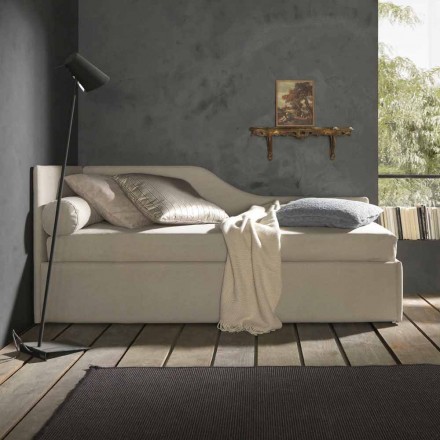Single bed with shaped headboard and side panel, Line8 Bolzan Viadurini
