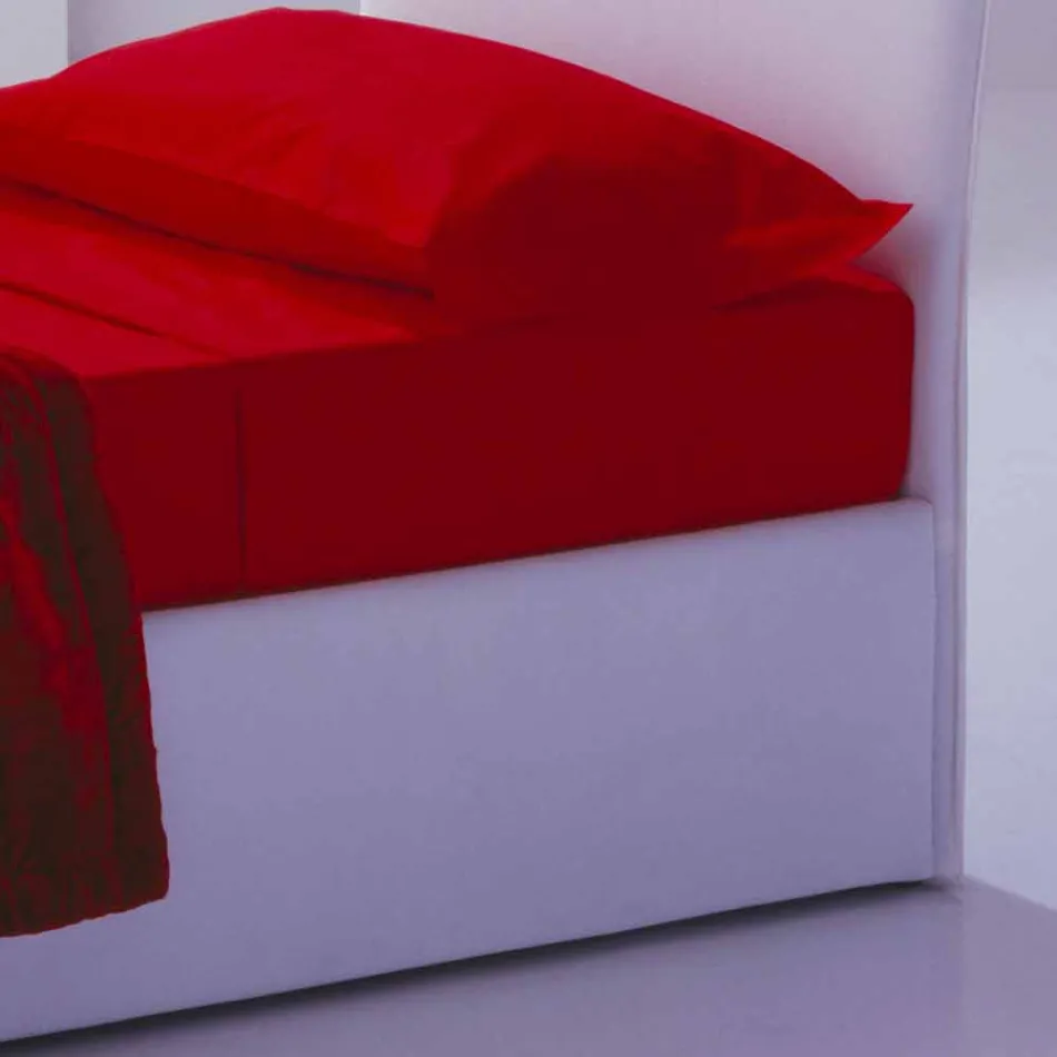 Single bed with headboard, iron and wood structure Line by Bolzan Viadurini