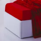 Single bed with headboard, iron and wood structure Line by Bolzan Viadurini