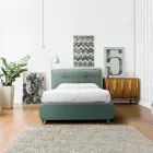 Single Upholstered Bed with Optional Storage Made in Italy - Akira Viadurini