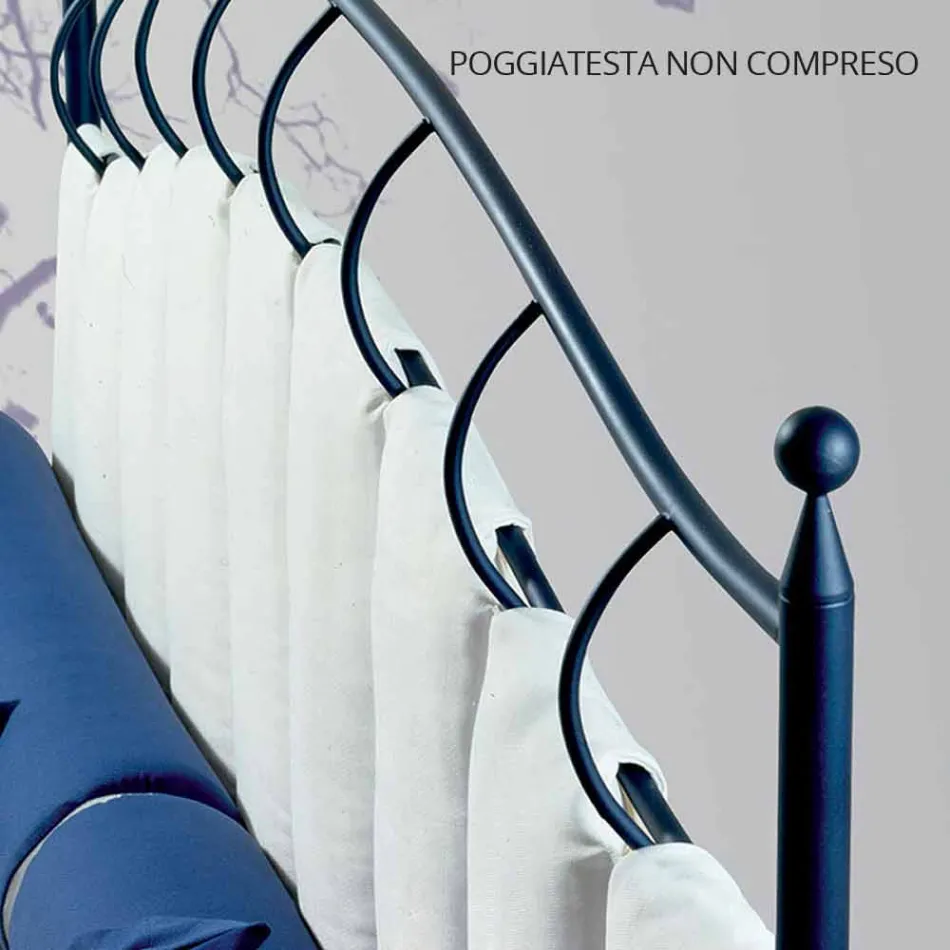 Single Bed in Wrought Iron Amethyst Viadurini