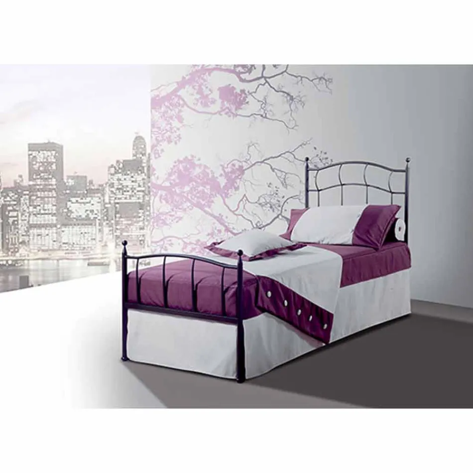 Single Bed in Wrought Iron Amethyst Viadurini
