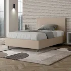 120x200 cm Queen Size Bed with Faux Leather Headboard Made in Italy - Pallone Viadurini