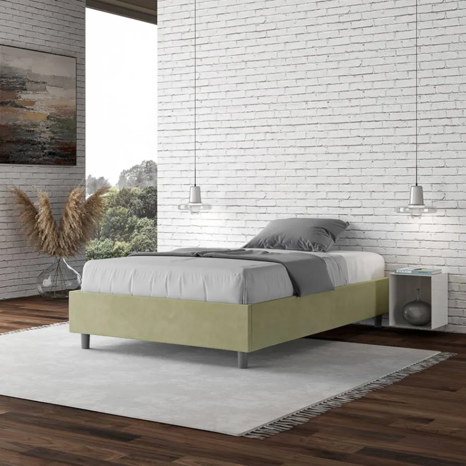 Queen-Sized Bed 120x200 cm Covered in Microfiber Made in Italy - Athlete Viadurini