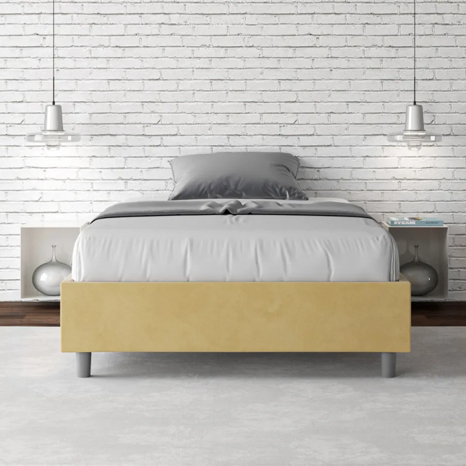 Queen-Sized Bed 120x200 cm Covered in Microfiber Made in Italy - Athlete Viadurini