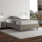Queen-Sized Bed 120x200 cm Upholstered in Faux Leather Made in Italy - Athlete Viadurini