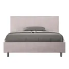 Double Bed 140x200 cm with Microfiber Headboard Made in Italy - Pallone Viadurini