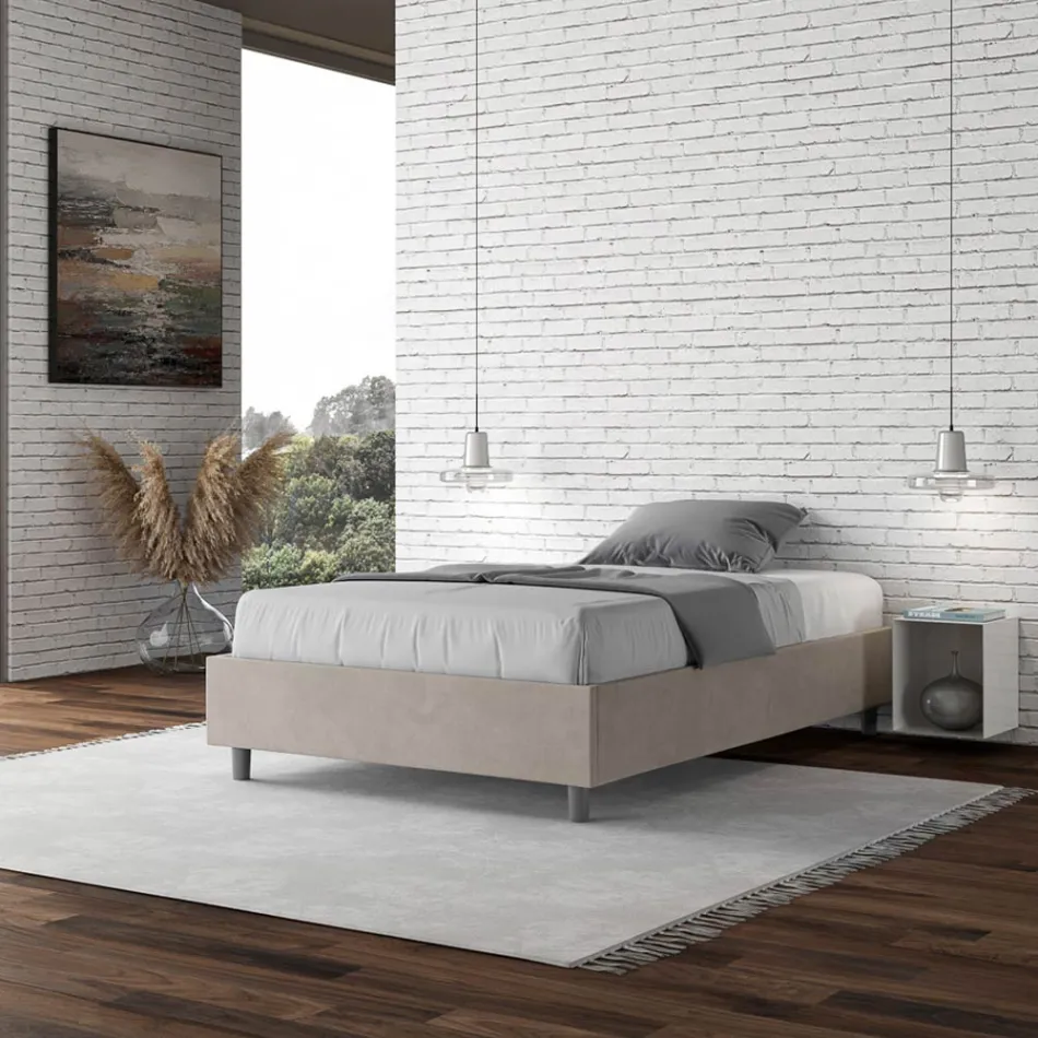 Queen-Sized Bed 140x200 cm Covered in Microfiber Made in Italy - Athlete Viadurini