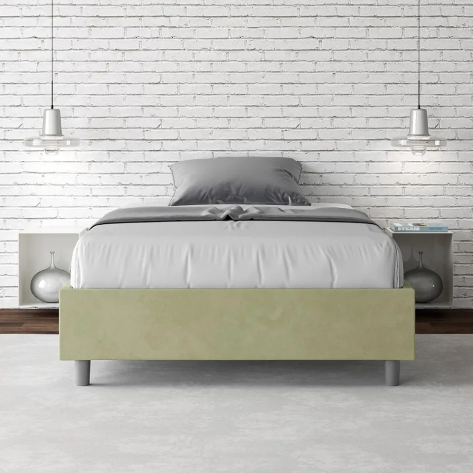 Queen-Sized Bed 140x200 cm Covered in Microfiber Made in Italy - Athlete Viadurini