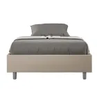 Queen-Sized Bed 140x200 cm Upholstered in Faux Leather Made in Italy - Athlete Viadurini