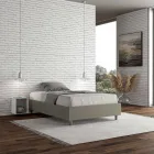 Queen-Sized Bed 140x200 cm Upholstered in Faux Leather Made in Italy - Athlete Viadurini