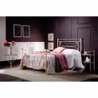 Queen size bed and a half square wrought iron hammered Claudia Viadurini