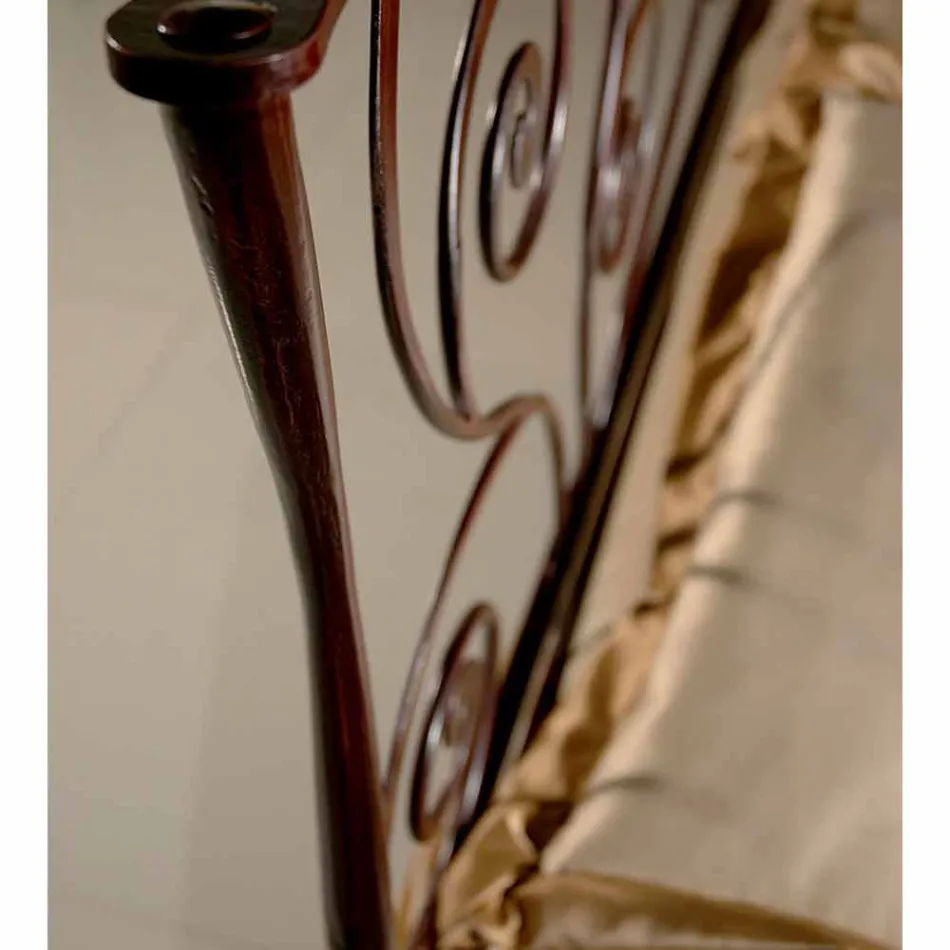 A bed and a Half Square Wrought Iron Ares Viadurini