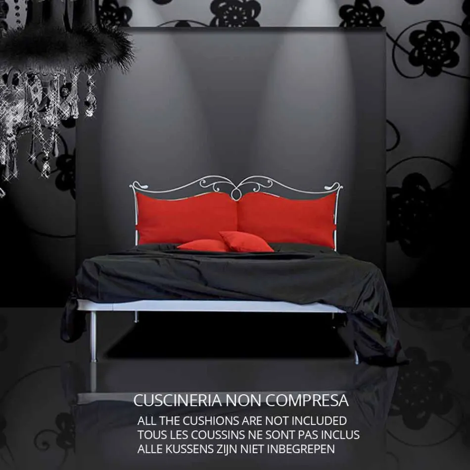 A bed and a Half Square Wrought Iron Febo Viadurini