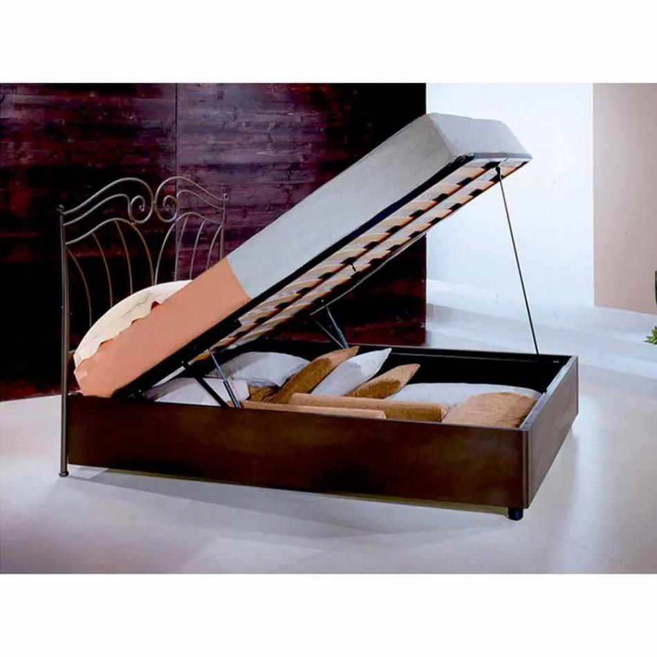 A bed and a Half Square Wrought Iron Neptune Viadurini