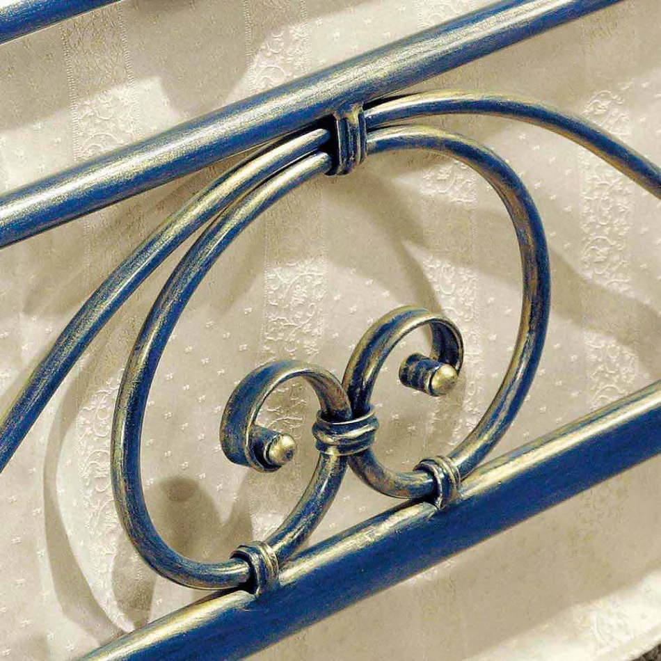 Bed queen size wrought iron crushed Gloria Design Viadurini