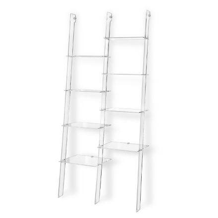 Wall Bookcase in Transparent Plexiglass Design up to 4 Elements - Trezza Viadurini