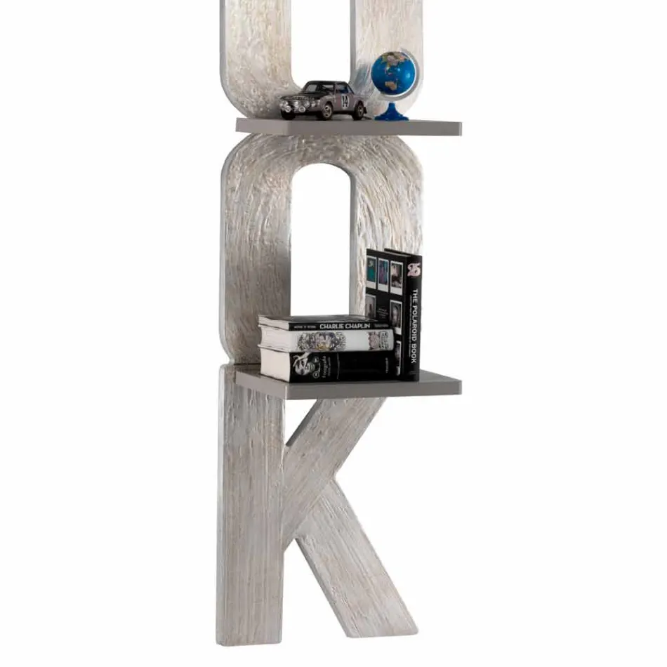 Wall bookcase with a handmade design in Italy 3 Nicla shelves Viadurini