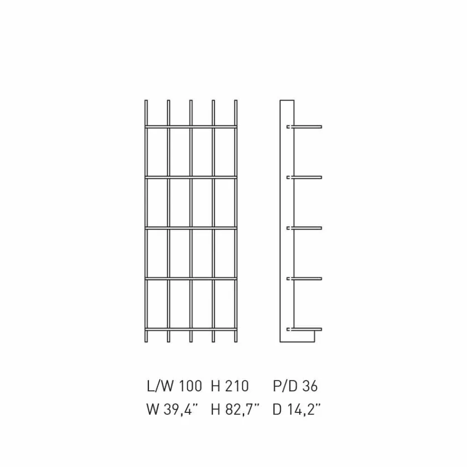 Shabby Chic Wall Bookcase in Design White Ash Wood - Babele Viadurini