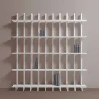 Shabby Chic Wall Bookcase in Design White Ash Wood - Babele Viadurini