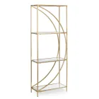 High Steel Bookcase and 3 Glass Shelves Elegant Design - Noralea Viadurini