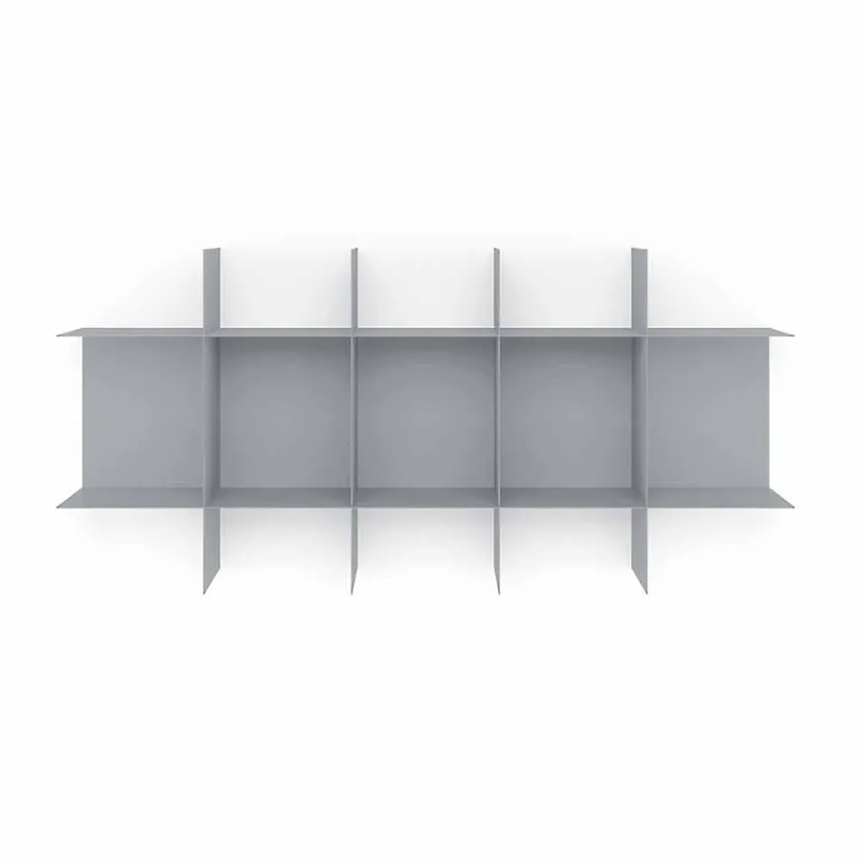 Modular Design Wall Bookcase in Metal Various Colors - Roger Viadurini