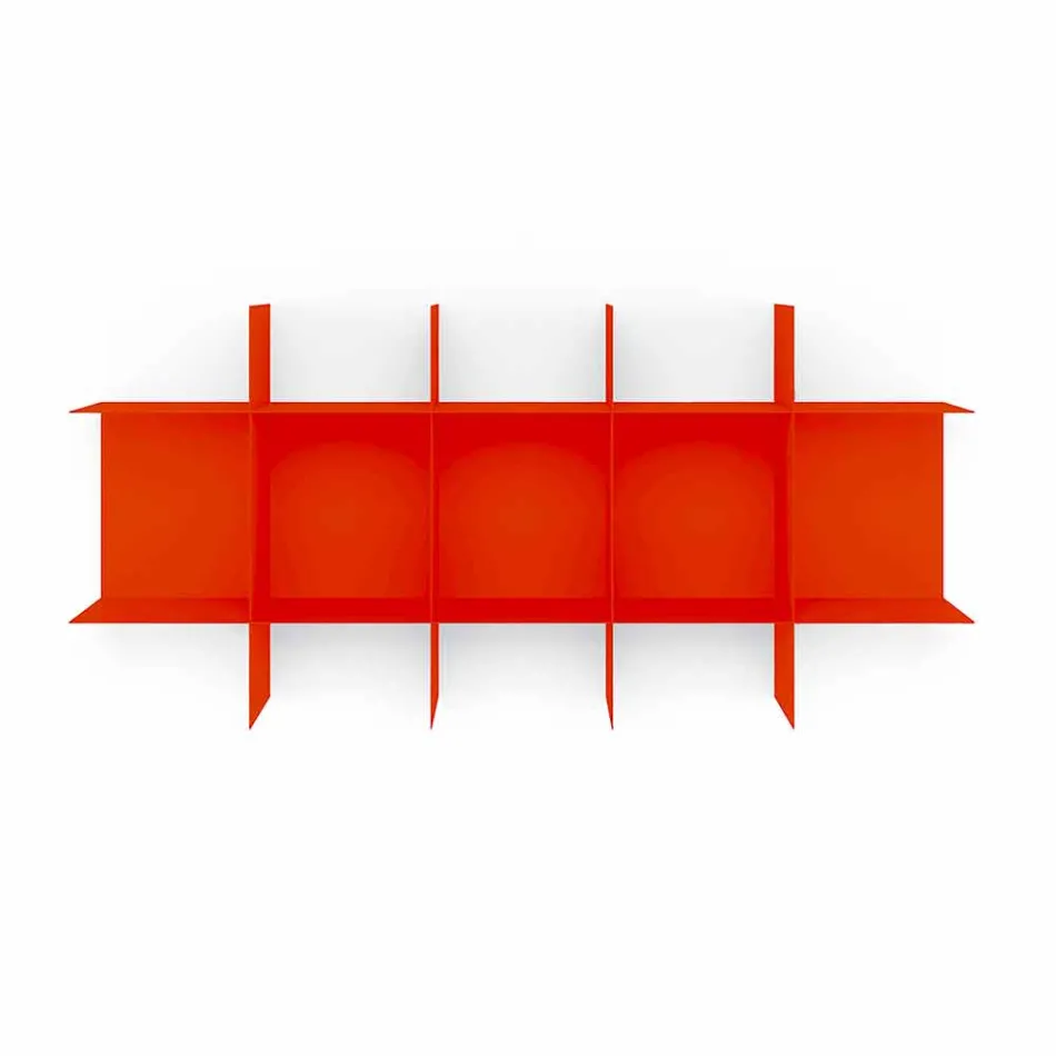 Modular Design Wall Bookcase in Metal Various Colors - Roger Viadurini