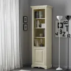 Bookcase with 4 Compartments and 1 Door Made of Wood Made in Italy - Lofn Viadurini