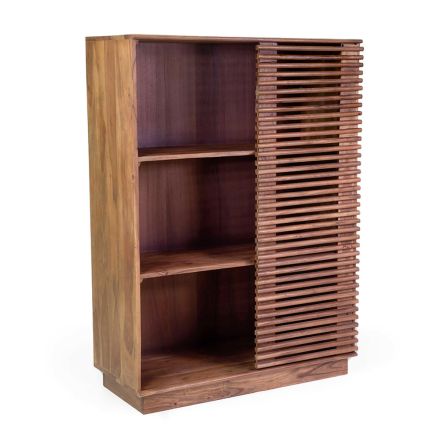 Living Room Bookcase Made of Acacia Wood - Vortice Viadurini