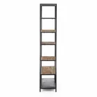 Homemotion Floor Bookcase in Painted Steel with Wooden Shelves - Borino Viadurini