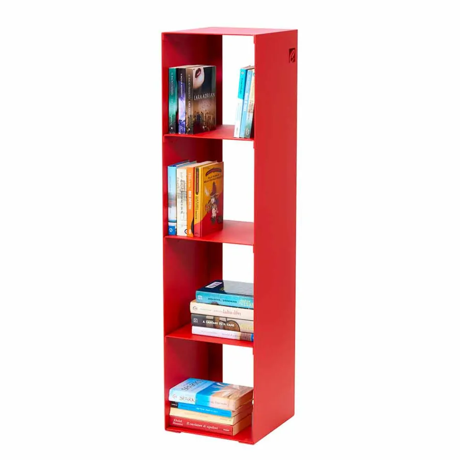 Black, Red, White or Gray Iron Modern Floor Bookcase Made in Italy - Pls Viadurini