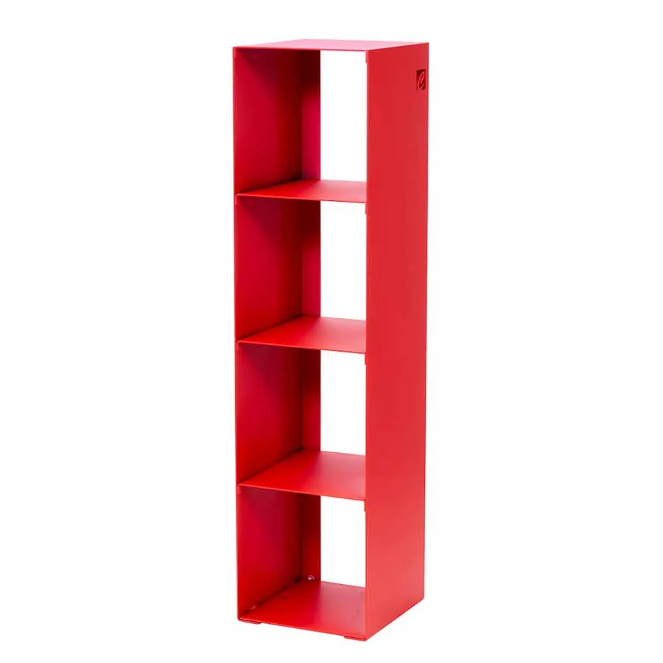 Black, Red, White or Gray Iron Modern Floor Bookcase Made in Italy - Pls Viadurini