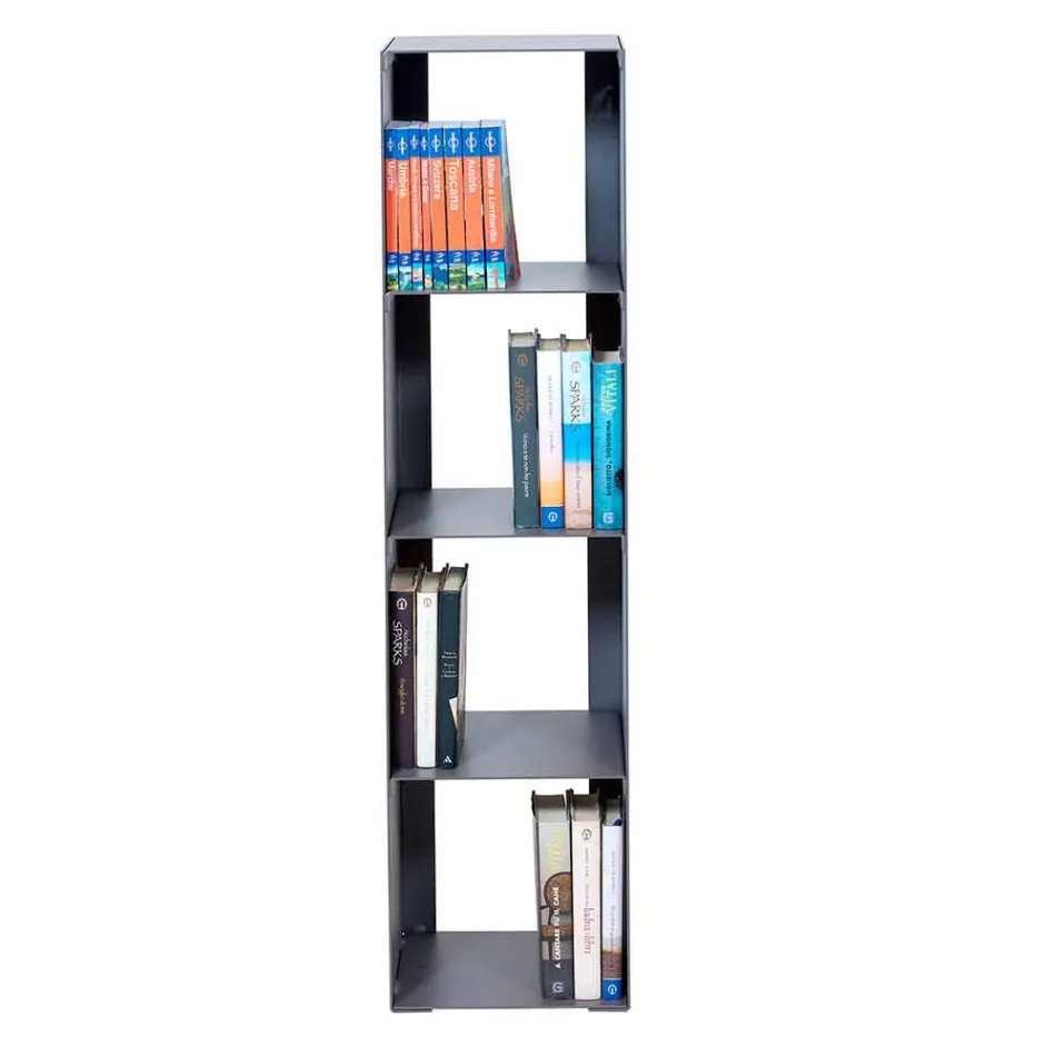 Black, Red, White or Gray Iron Modern Floor Bookcase Made in Italy - Pls Viadurini