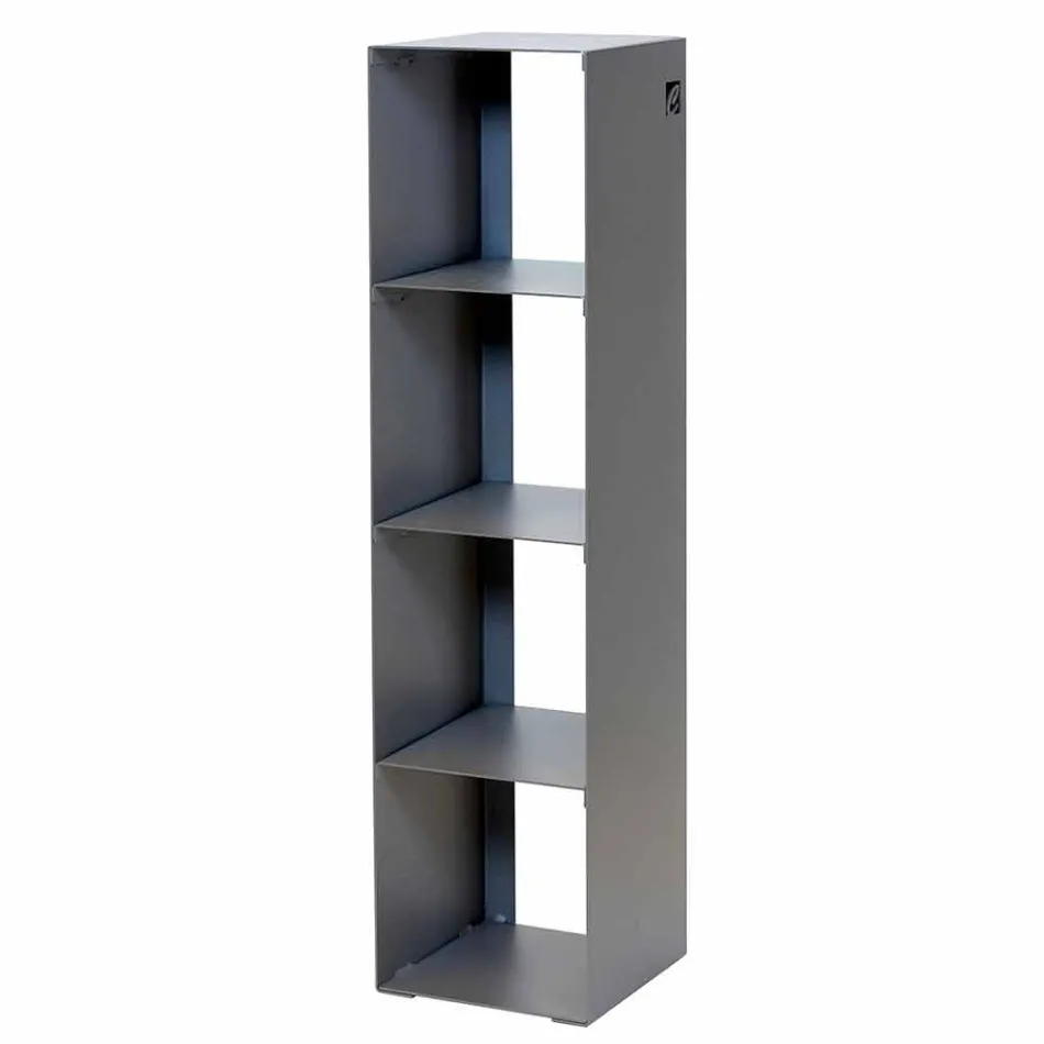 Black, Red, White or Gray Iron Modern Floor Bookcase Made in Italy - Pls Viadurini