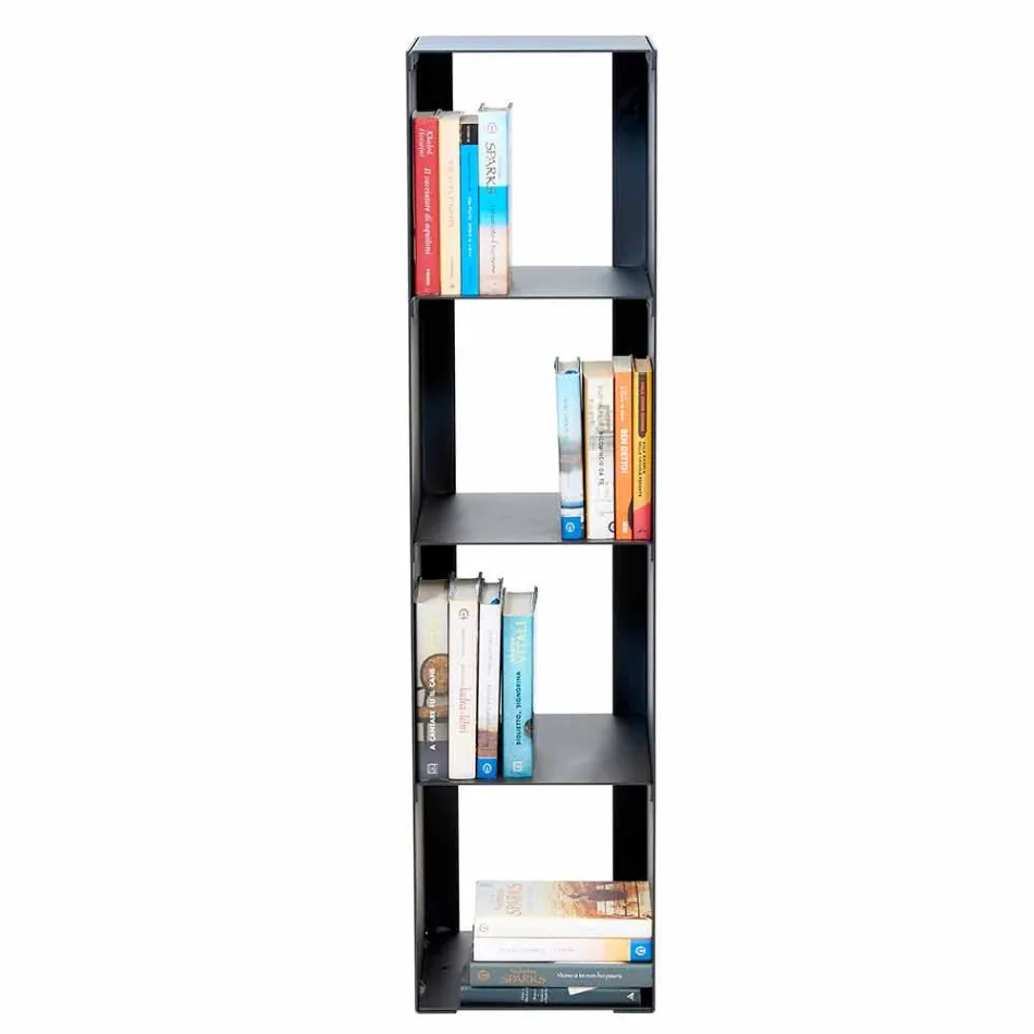 Black, Red, White or Gray Iron Modern Floor Bookcase Made in Italy - Pls Viadurini
