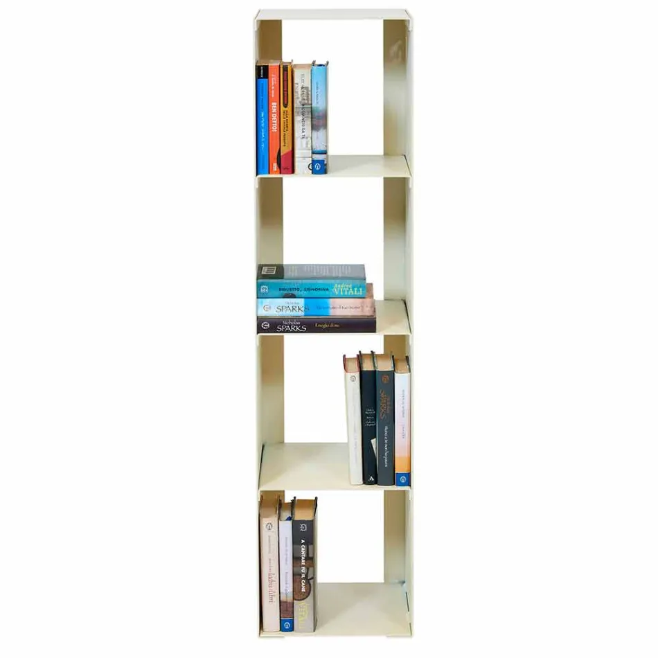 Black, Red, White or Gray Iron Modern Floor Bookcase Made in Italy - Pls Viadurini