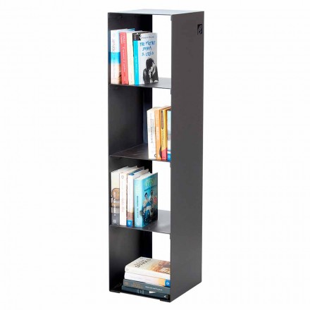 Black, Red, White or Gray Iron Modern Floor Bookcase Made in Italy - Pls Viadurini