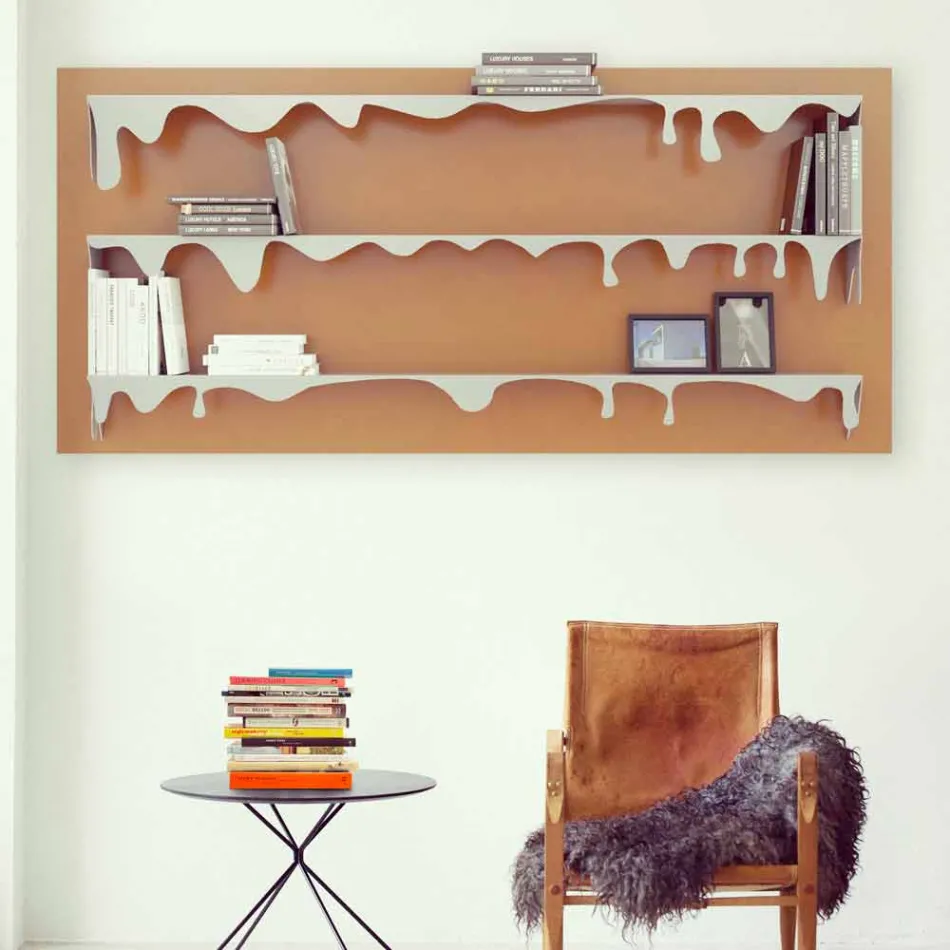 Library Design Kolata 130x70 (3 shelves) Mabele Viadurini