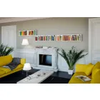 Modern Design Wall Bookcase in White Metal Made in Italy - Bolivia Viadurini