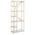 Freestanding Bookcase in Steel and Glass Tops Elegant Design - Noralea