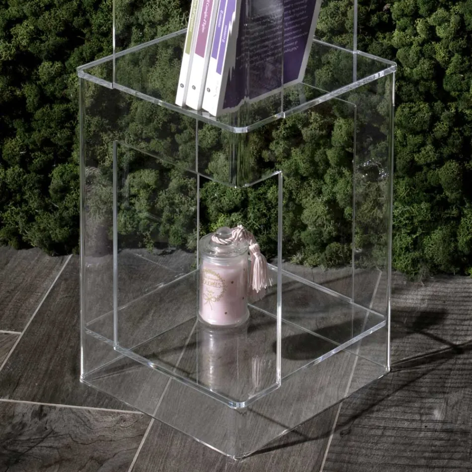 Freestanding Bookcase in Transparent or Smoked Acrylic Crystal - Icaria Viadurini